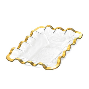 Annie Glass Ruffle Bread Basket Platter Mishloach Manos