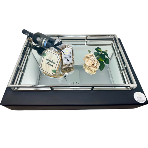 Mirrored Rectangular Tray Mishloach Manos