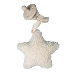 Cream Sherpa Star Paci Holder