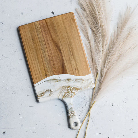 Gold Quartz Large Acacia & Resin Board