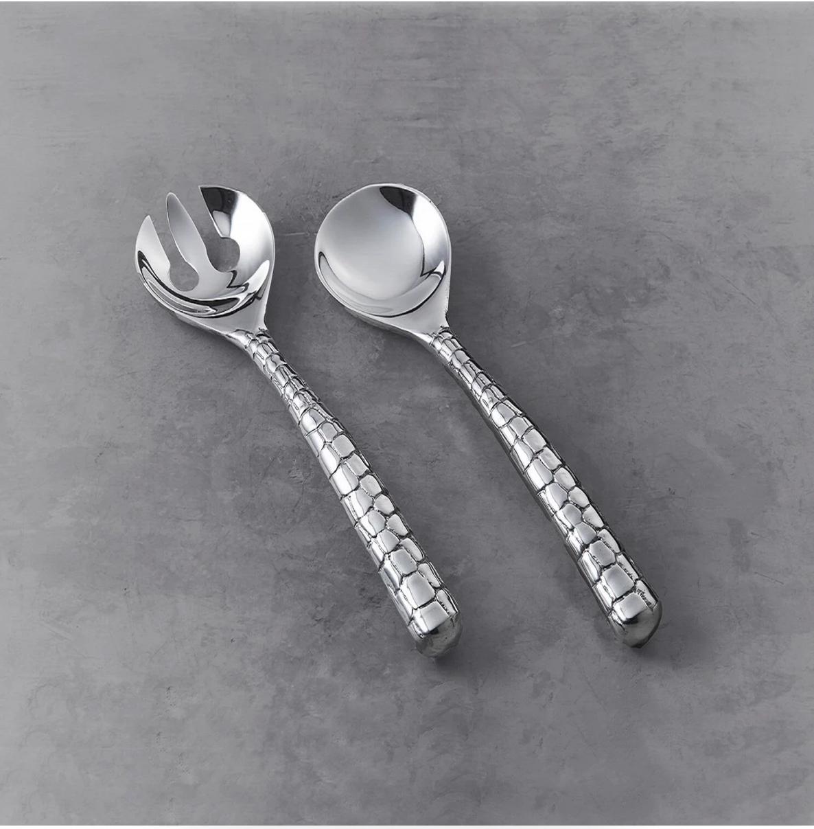 Croc Large Salad Servers Silver