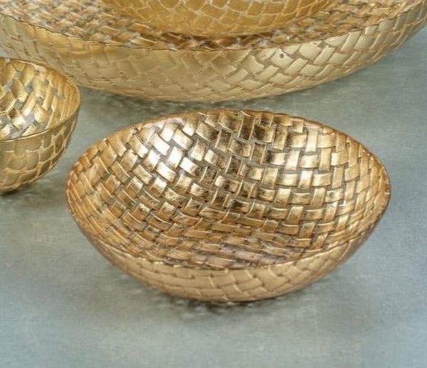 Gold Weave Medium Bowl Mishloach Manos