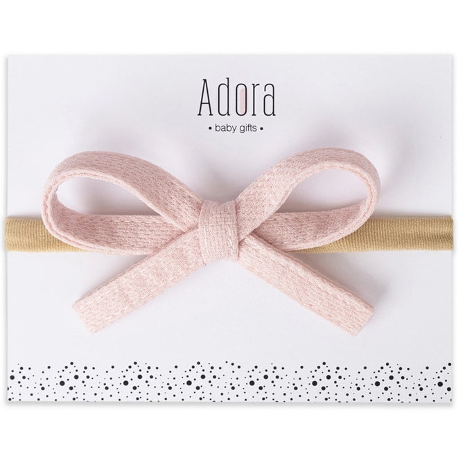 Adora Waffle Bow Headband - Blush