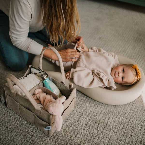 Oatmeal Baby Storage Caddy- Large