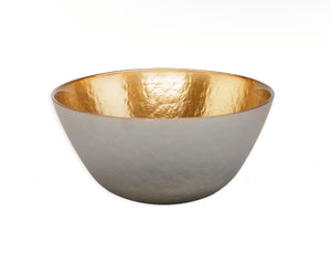 Round Salad Bowl Grey | Gold